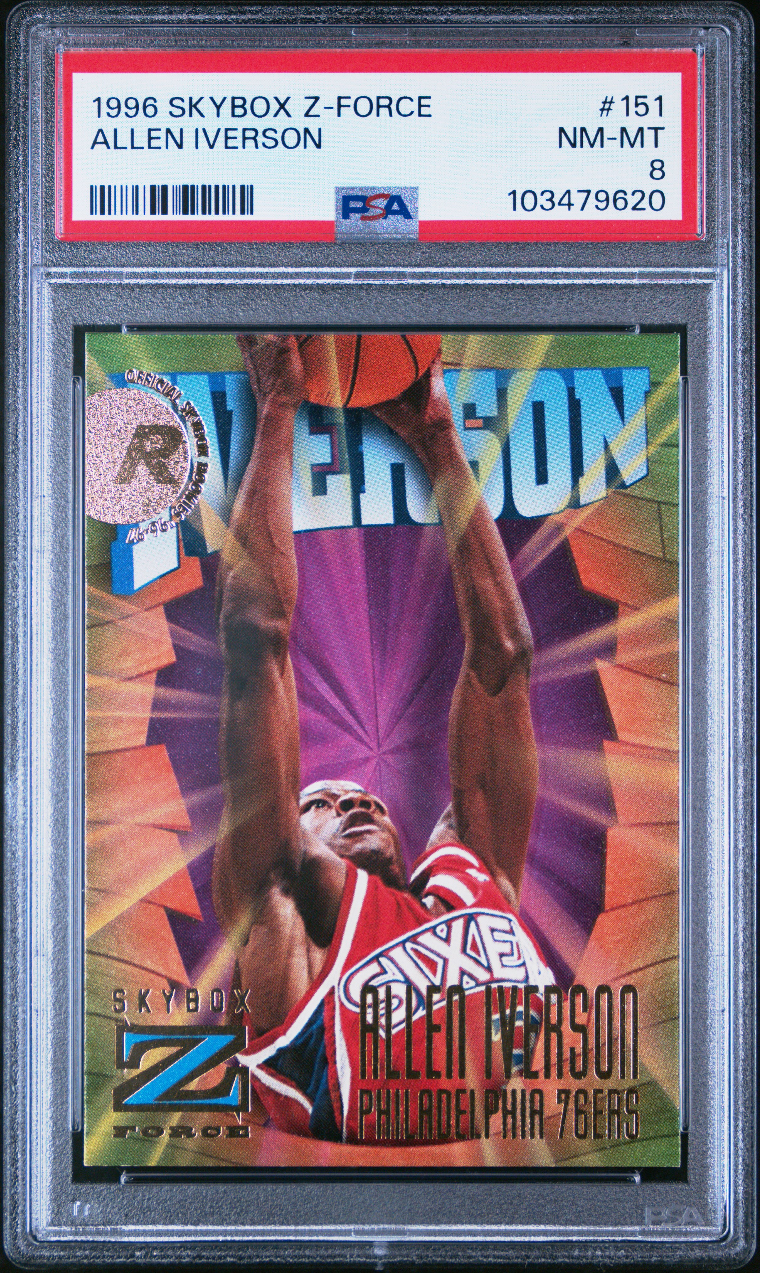 1996 Skybox Z-Force Allen Iverson #151 Nm-Mt 8 front