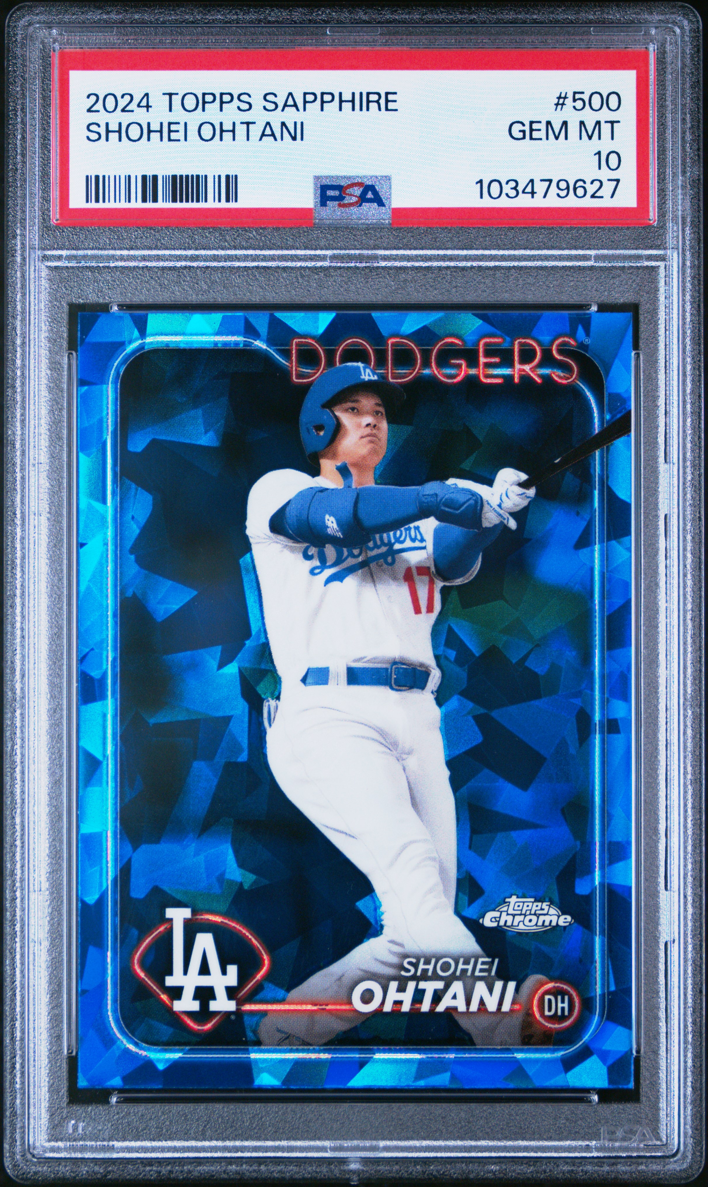 2024 Topps Chrome Sapphire Shohei Ohtani #500 Gem Mt 10 front
