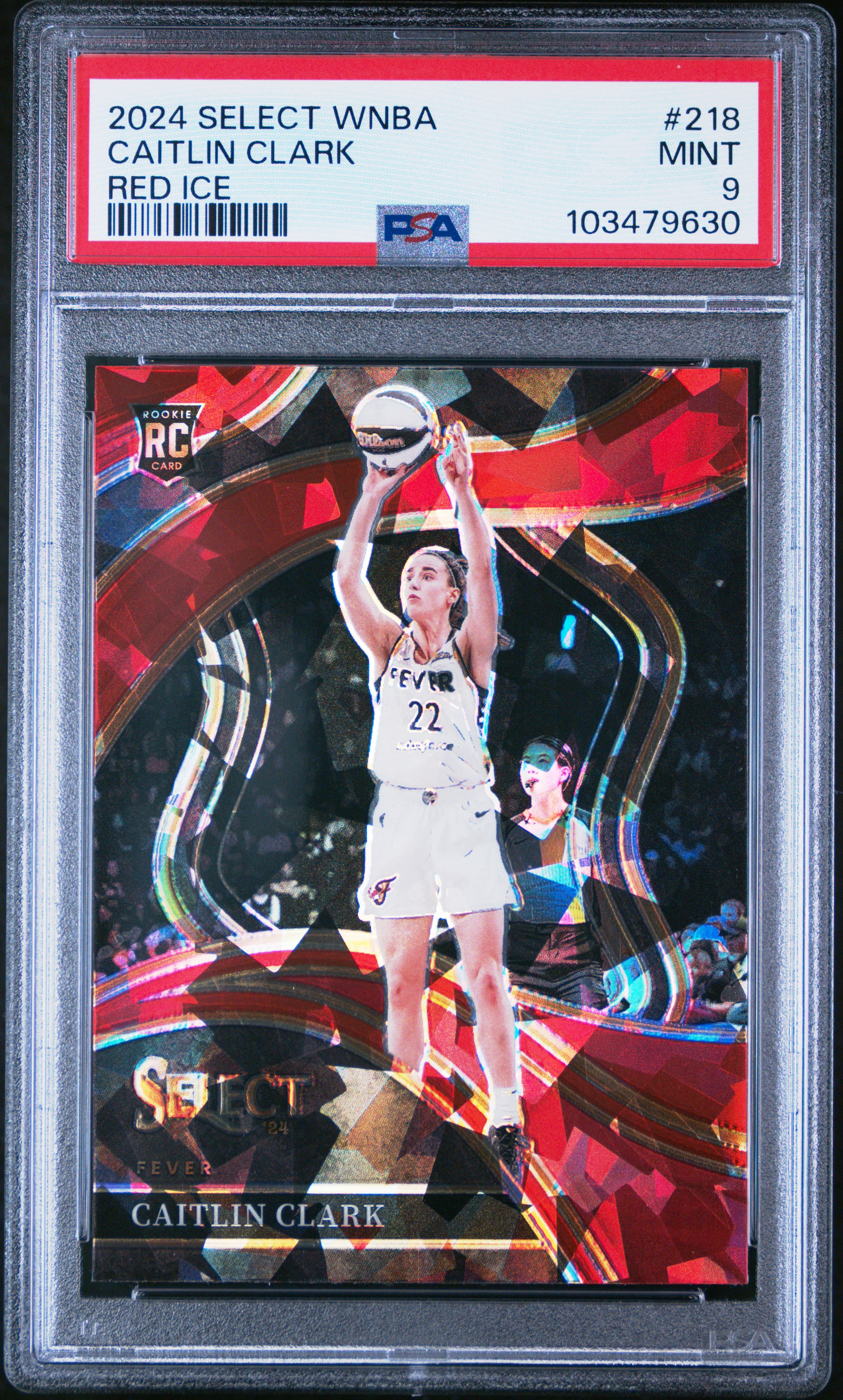 2024 Panini Select Wnba Caitlin Clark #218 (Red Ice) Mint 9 front