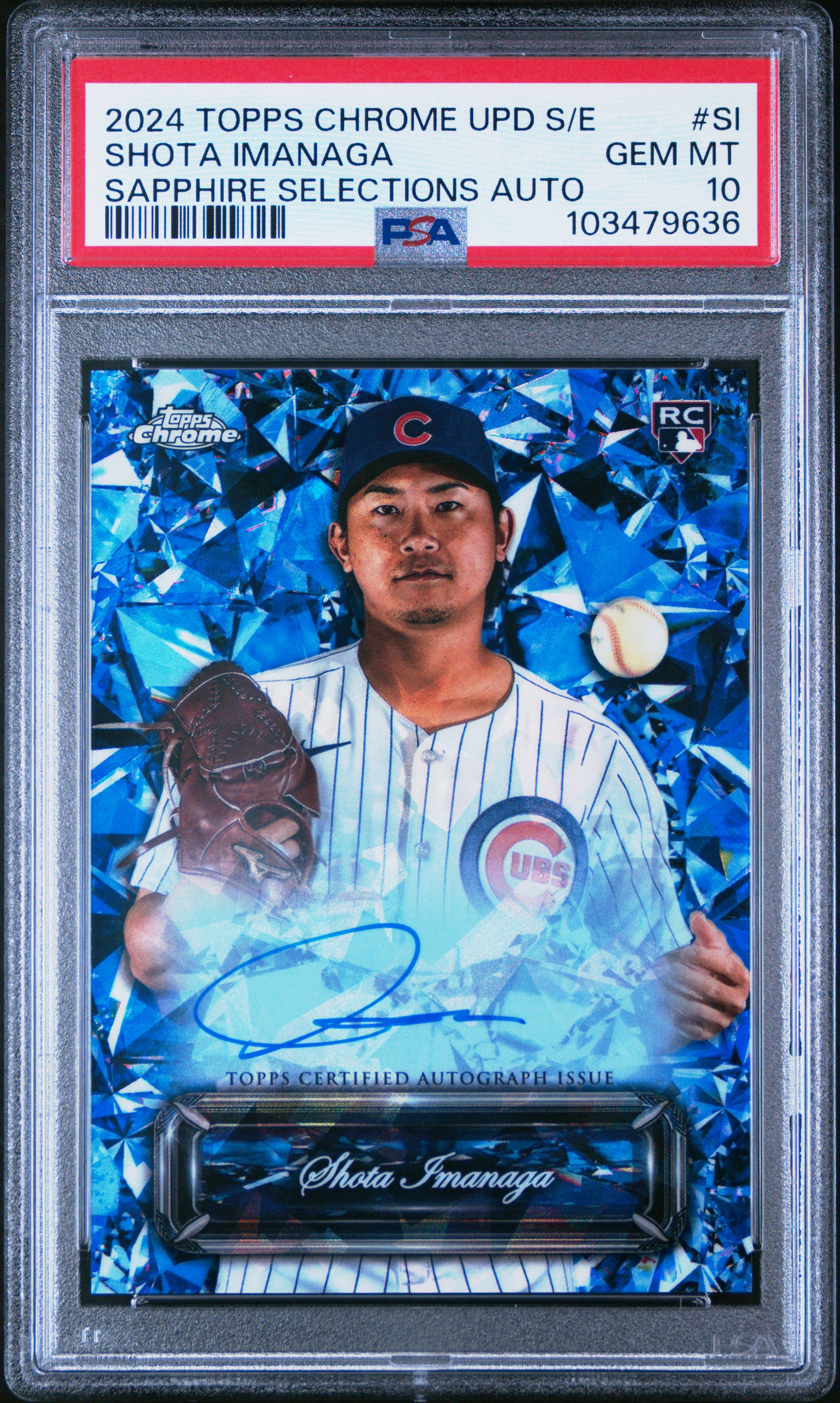 2024 Topps Chrome Sapphire Update Series Sapphire Selections Autographs Shota Imanaga #Si Gem Mt 10 front