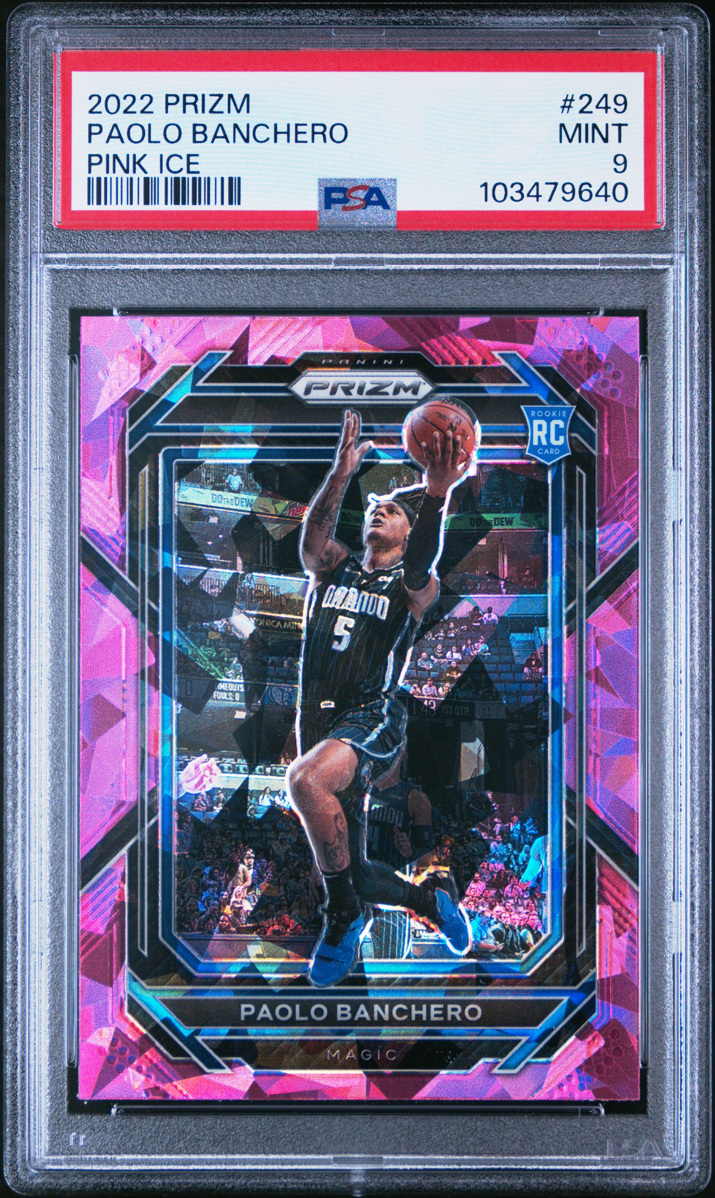 2022 Panini Prizm Paolo Banchero #249 (Pink Ice) Mint 9 front