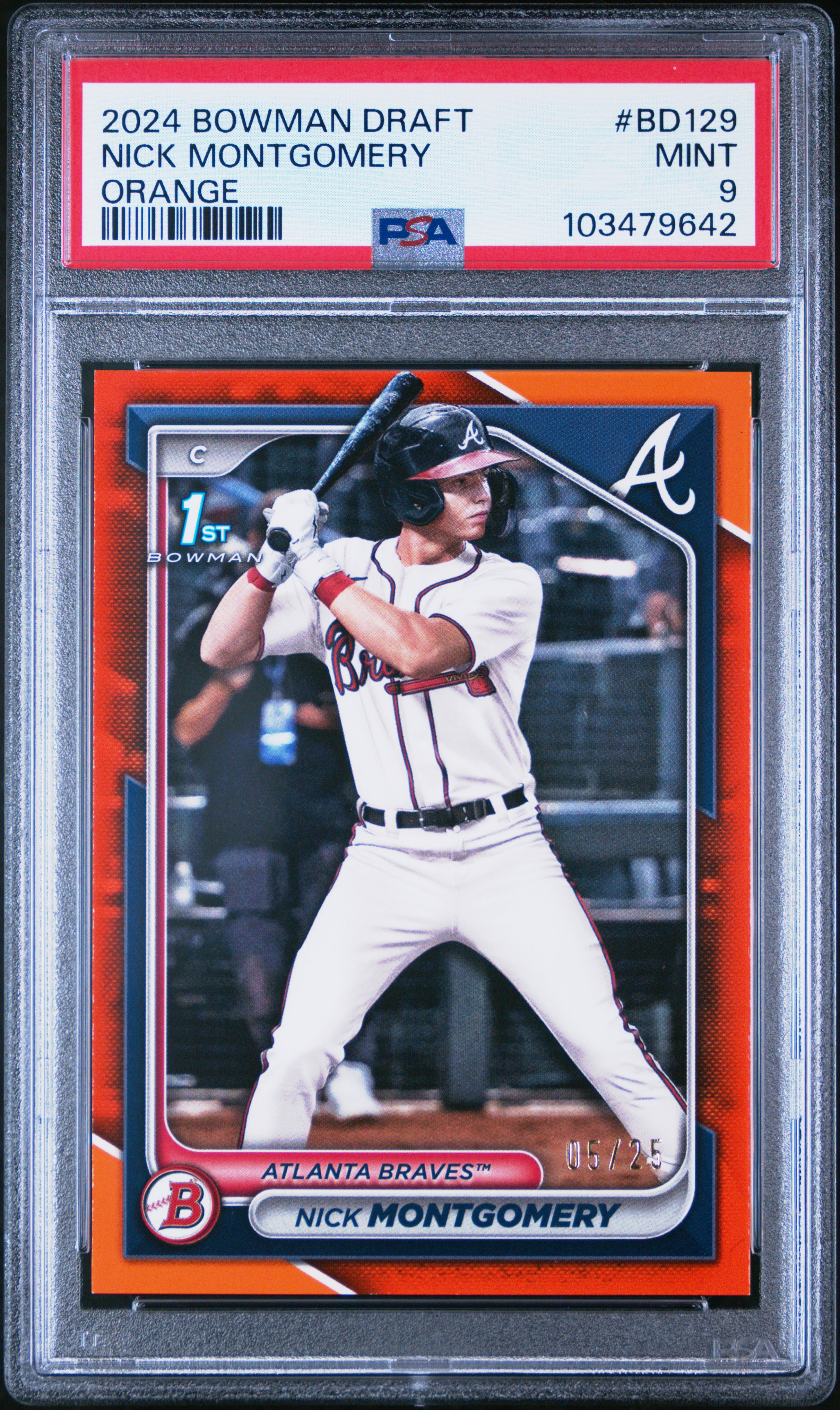 2024 Bowman Draft Nick Montgomery #Bd129 (Orange) Mint 9 front