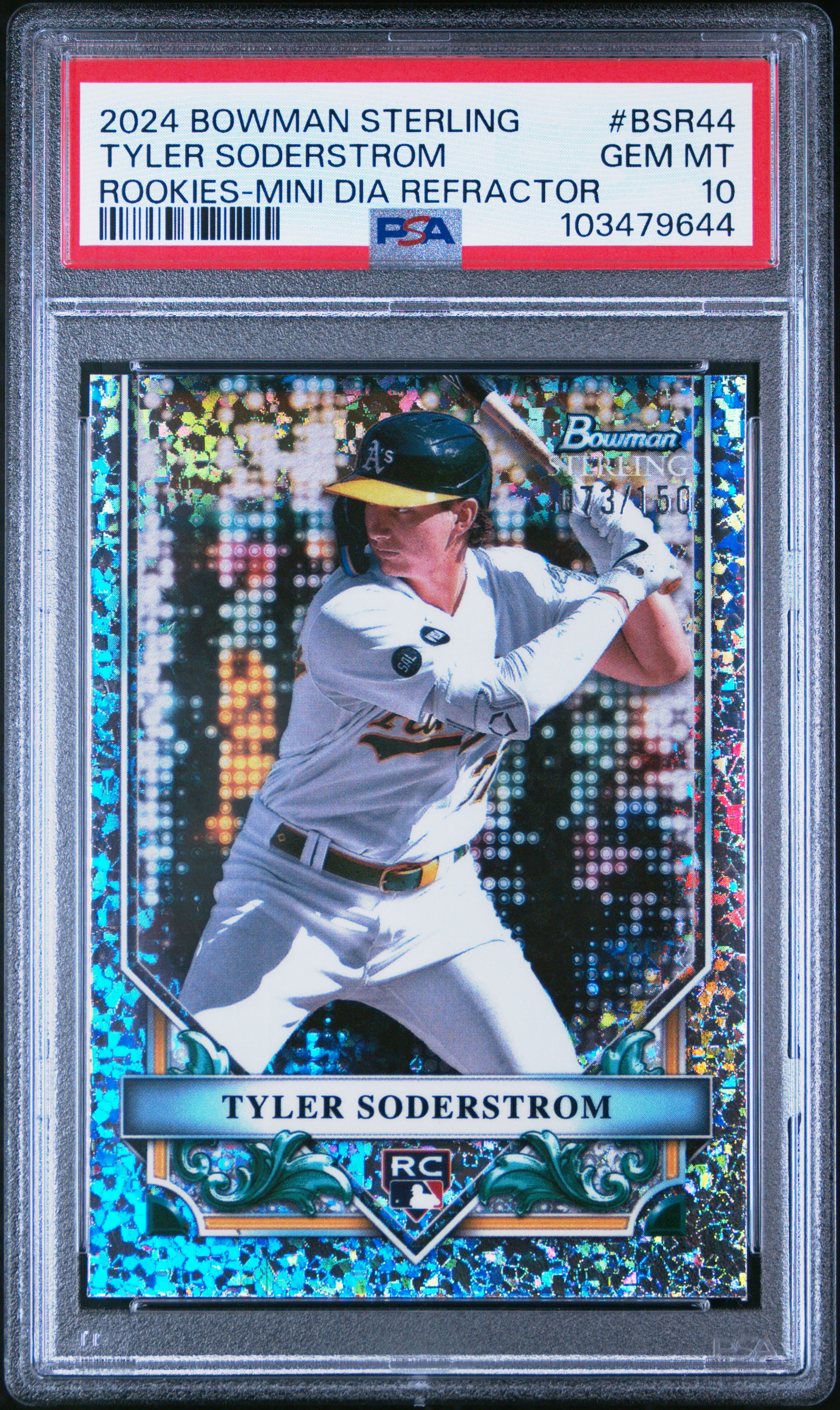 2024 Bowman Sterling Rookies Tyler Soderstrom #Bsr44 (Rookies-Mini Dia Refractor) Gem Mt 10 front