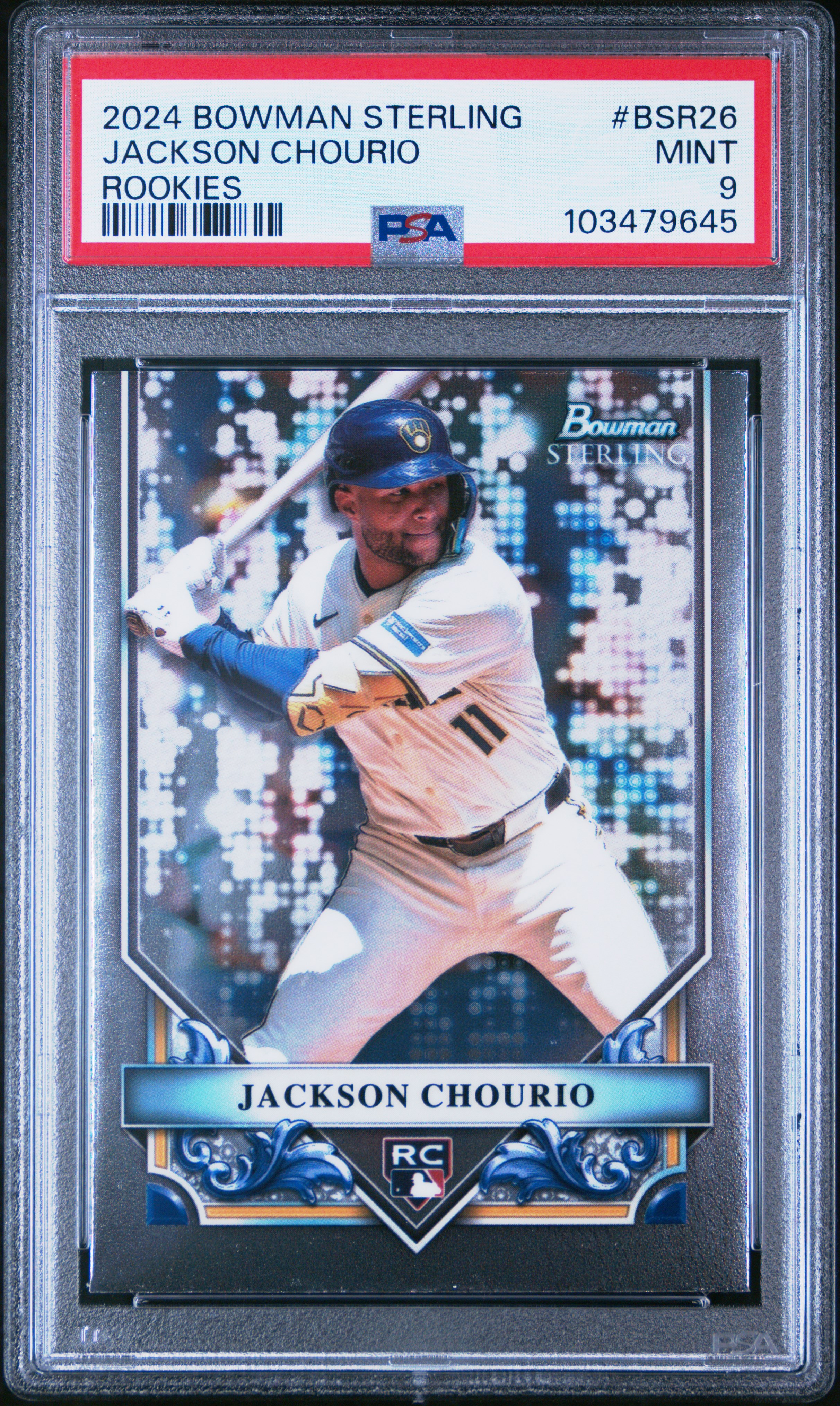 2024 Bowman Sterling Rookies Jackson Chourio #Bsr26 (Rookies) Mint 9 front