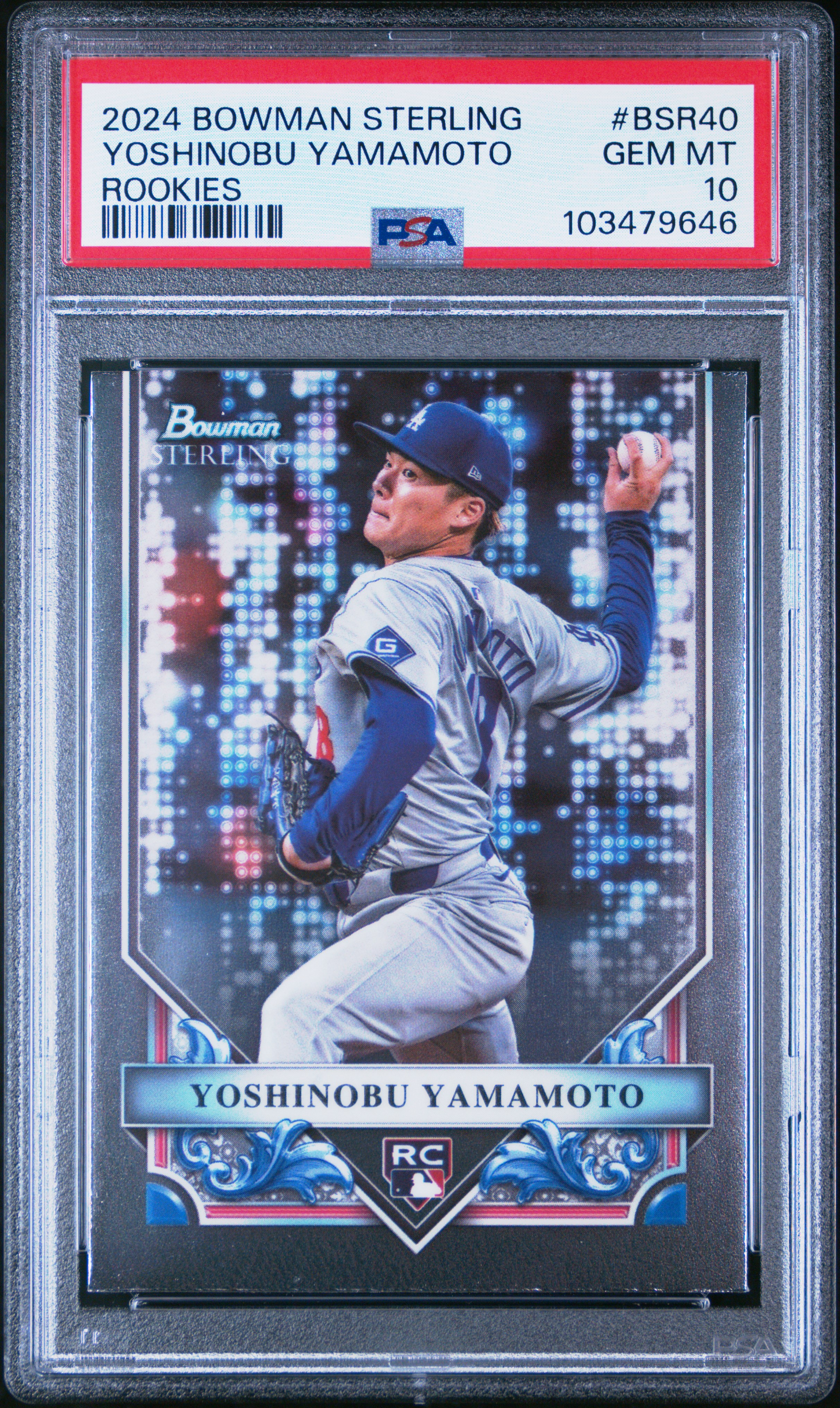 2024 Bowman Sterling Rookies Yoshinobu Yamamoto #Bsr40 (Rookies) Gem Mt 10 front