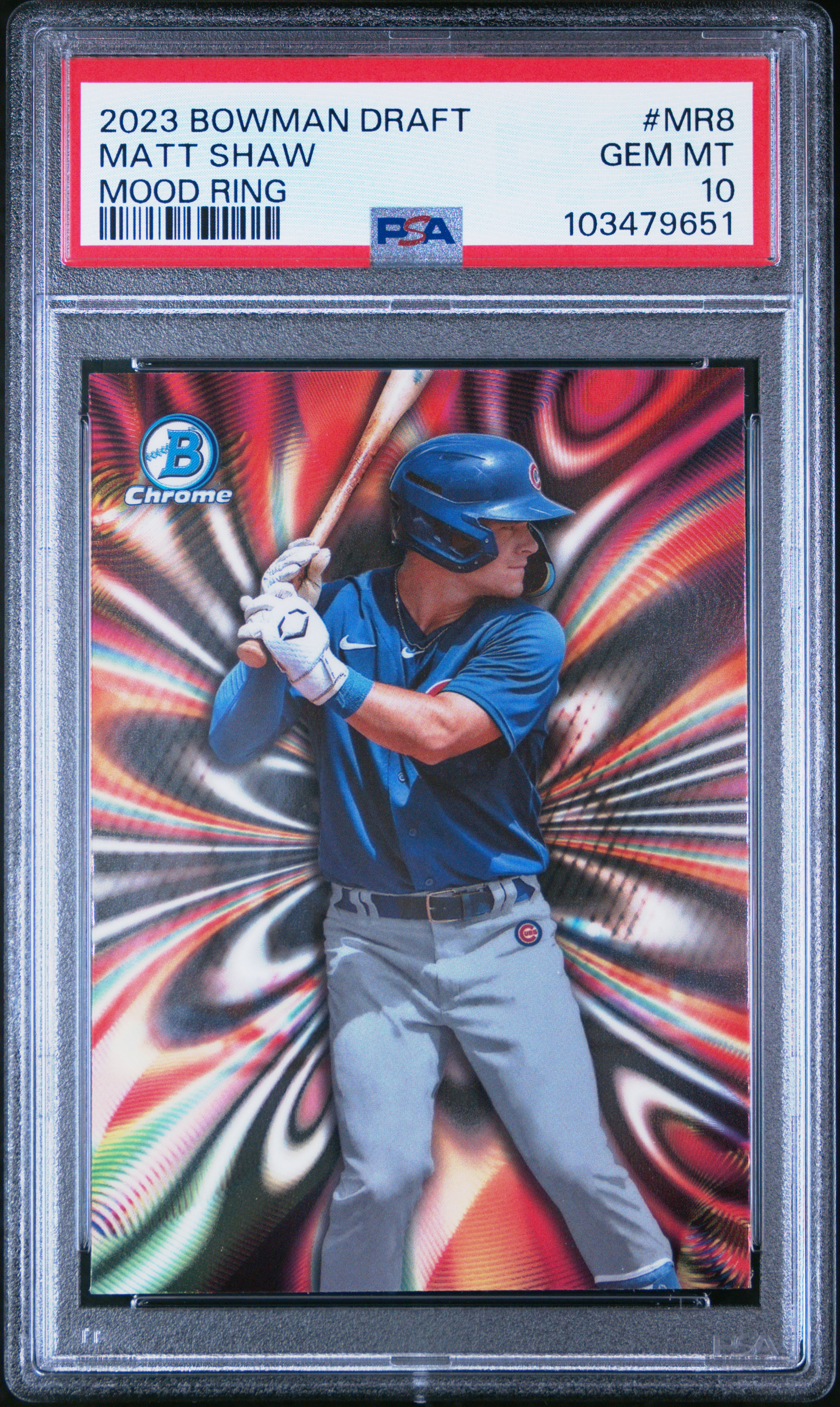 2023 Bowman Draft Mood Ring Matt Shaw #Mr8 Gem Mt 10 front