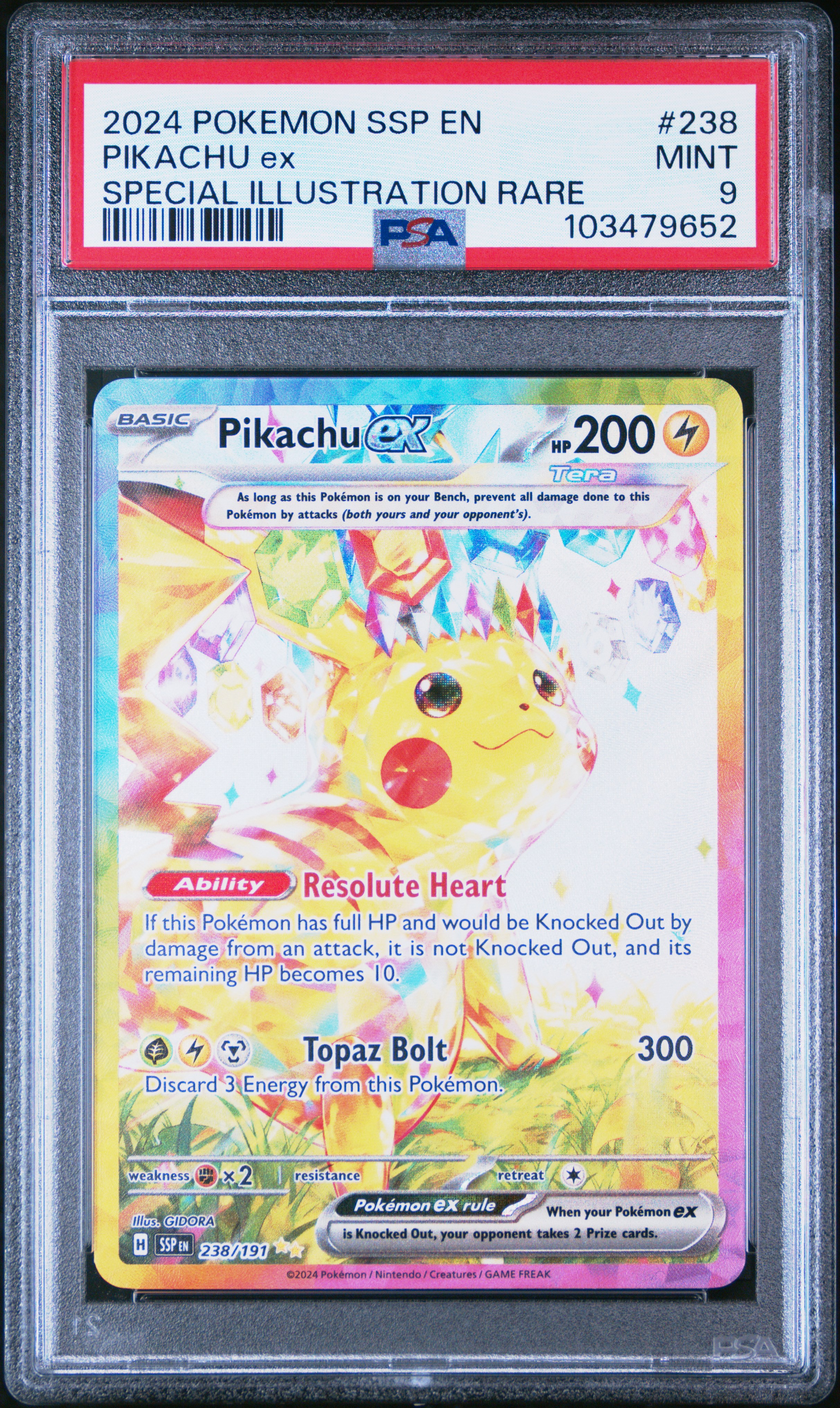 2024 Pokemon Ssp En-Surging Sparks Pikachu Ex #238 (Special Illustration Rare) Mint 9 front