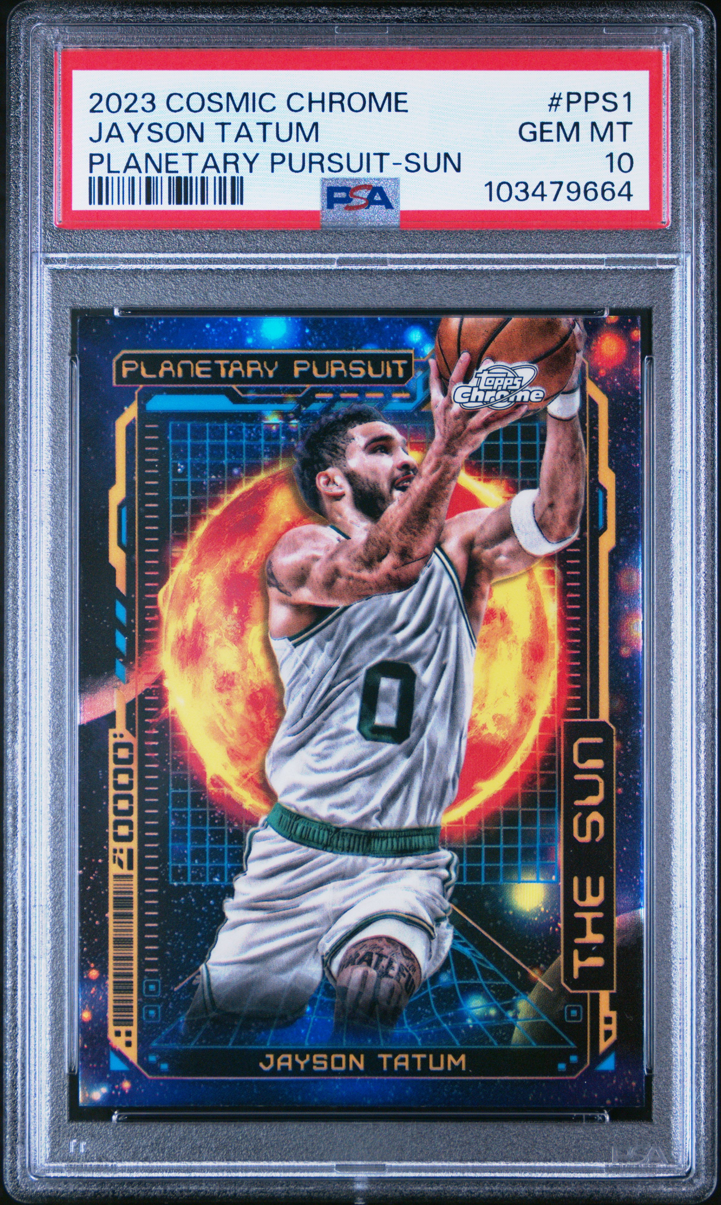 2023 Topps Cosmic Chrome Planetary Pursuit Jayson Tatum #Pps1 (Planetary Pursuit-Sun) Gem Mt 10 front