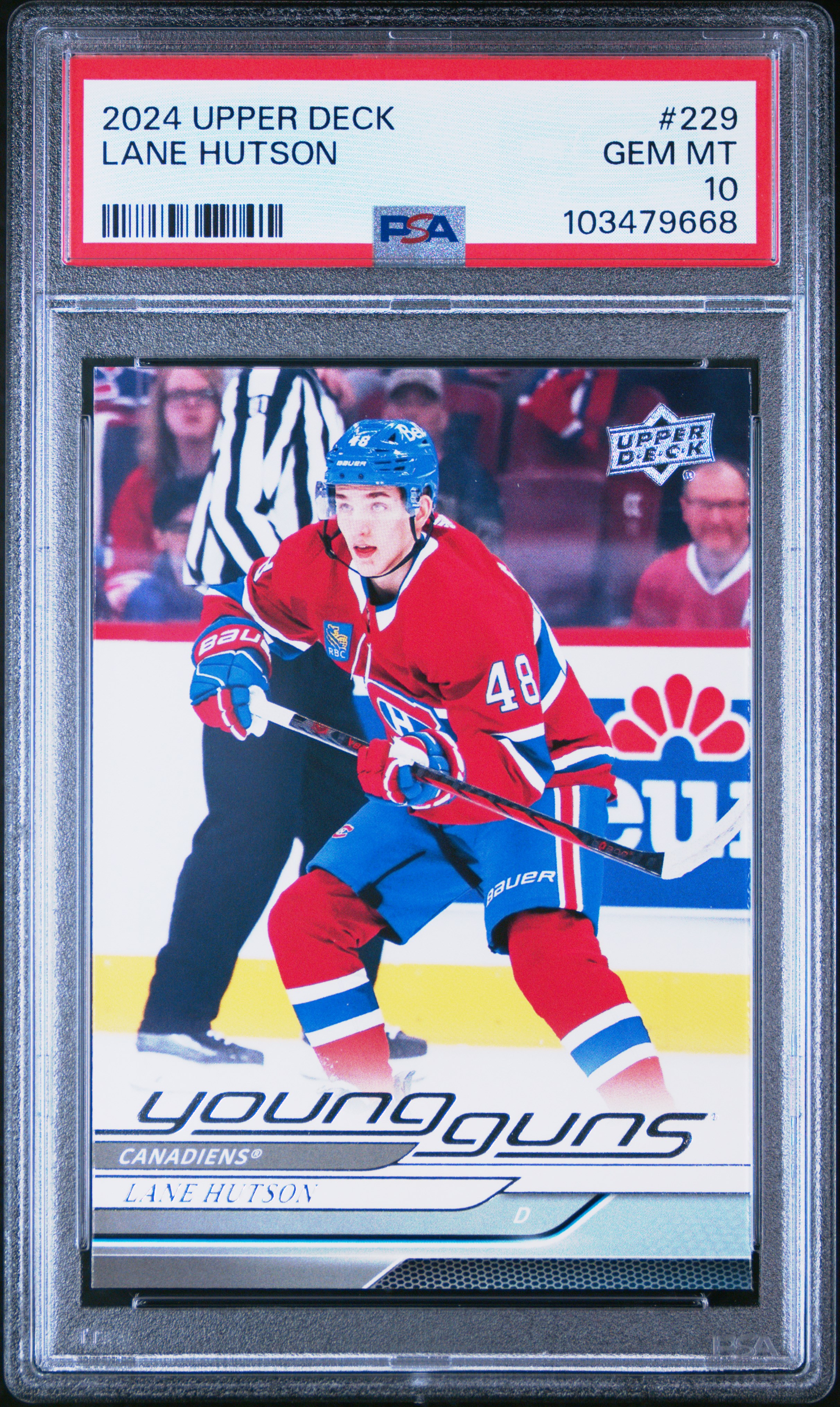 2024 Upper Deck Lane Hutson #229 Gem Mt 10 front