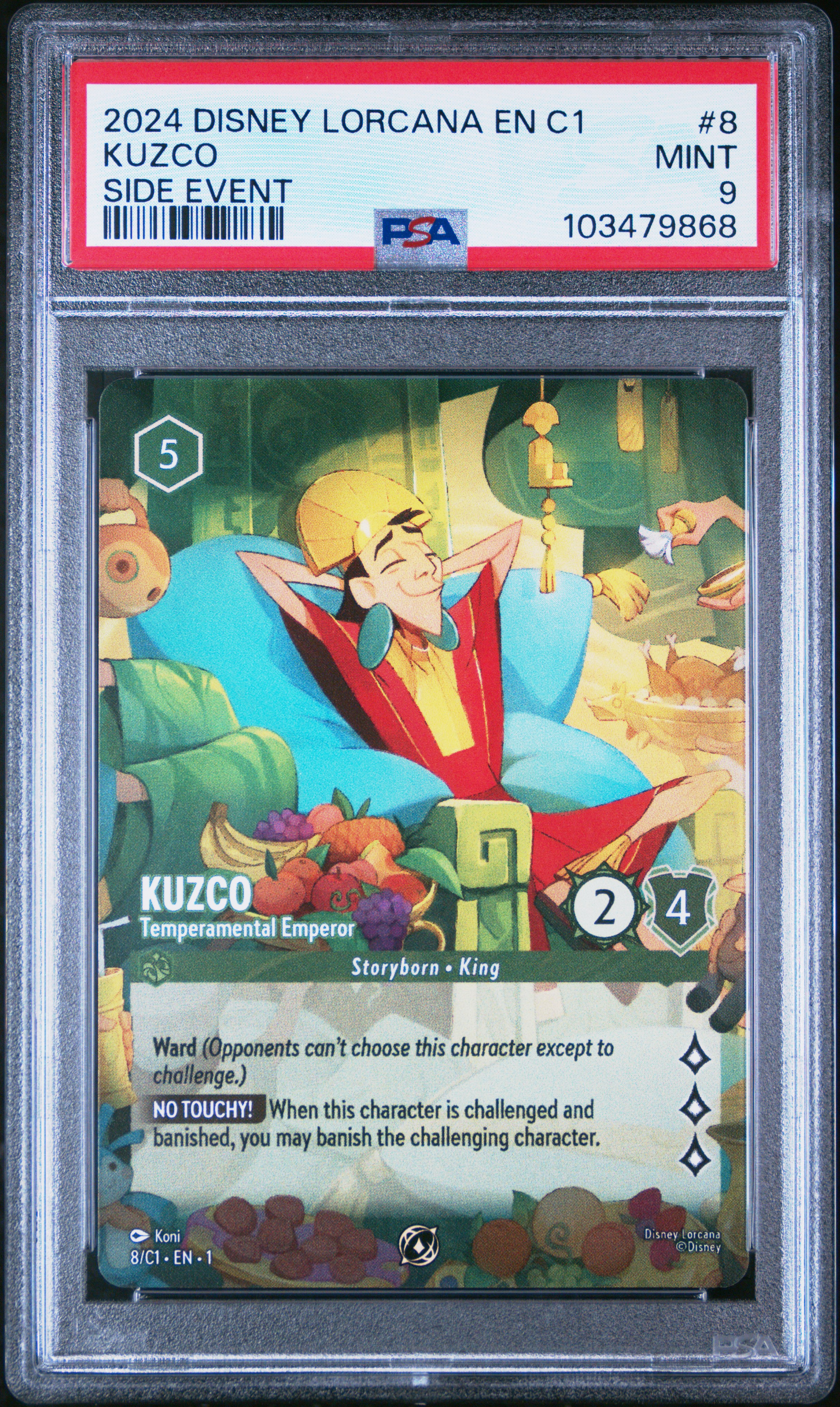 2024 #8 Kuzco - Temperamental Emperor PSA 9 Disney Lorcana EN C1-Lorcana Challenge Promo