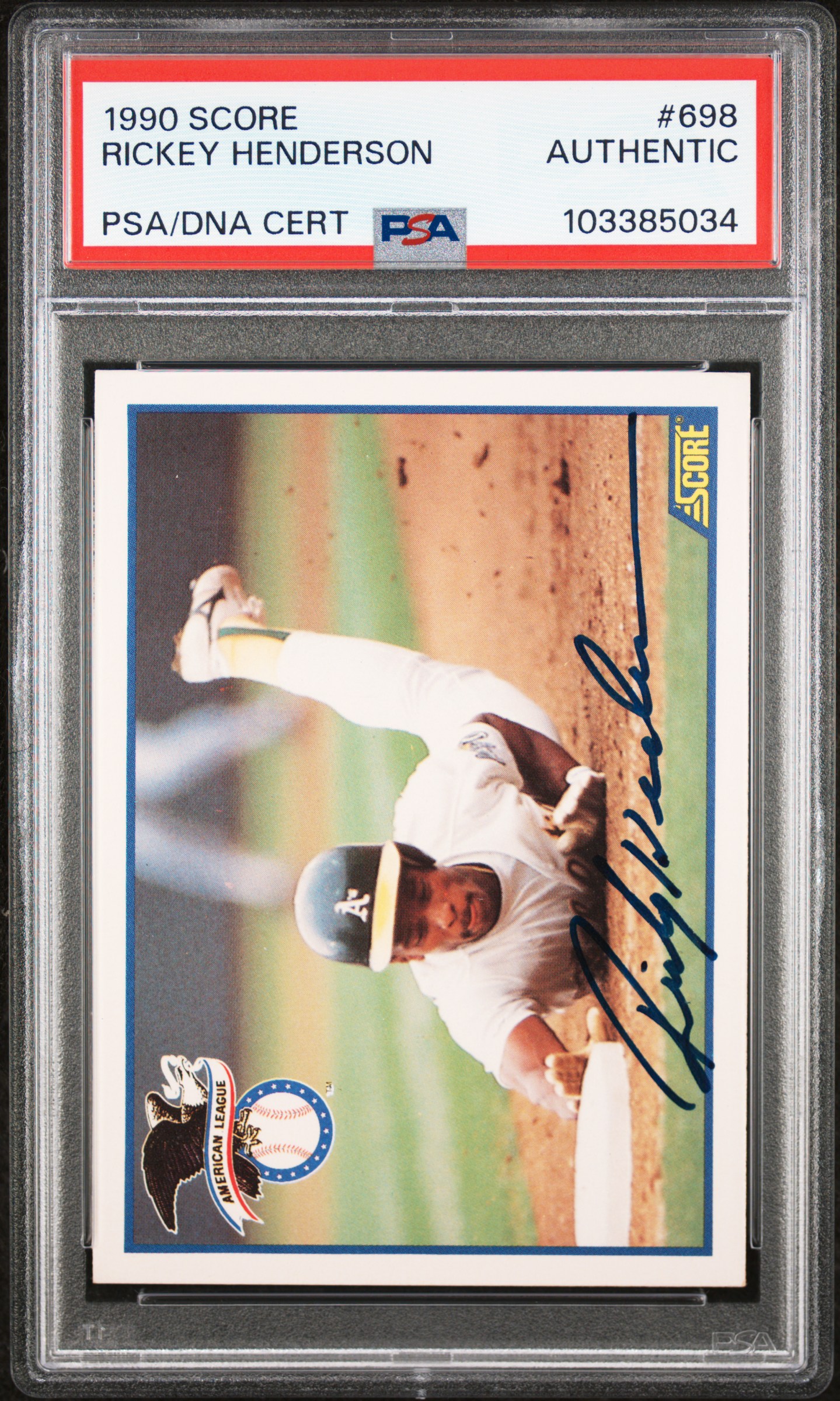 1990 Score Rickey Henderson #698 front