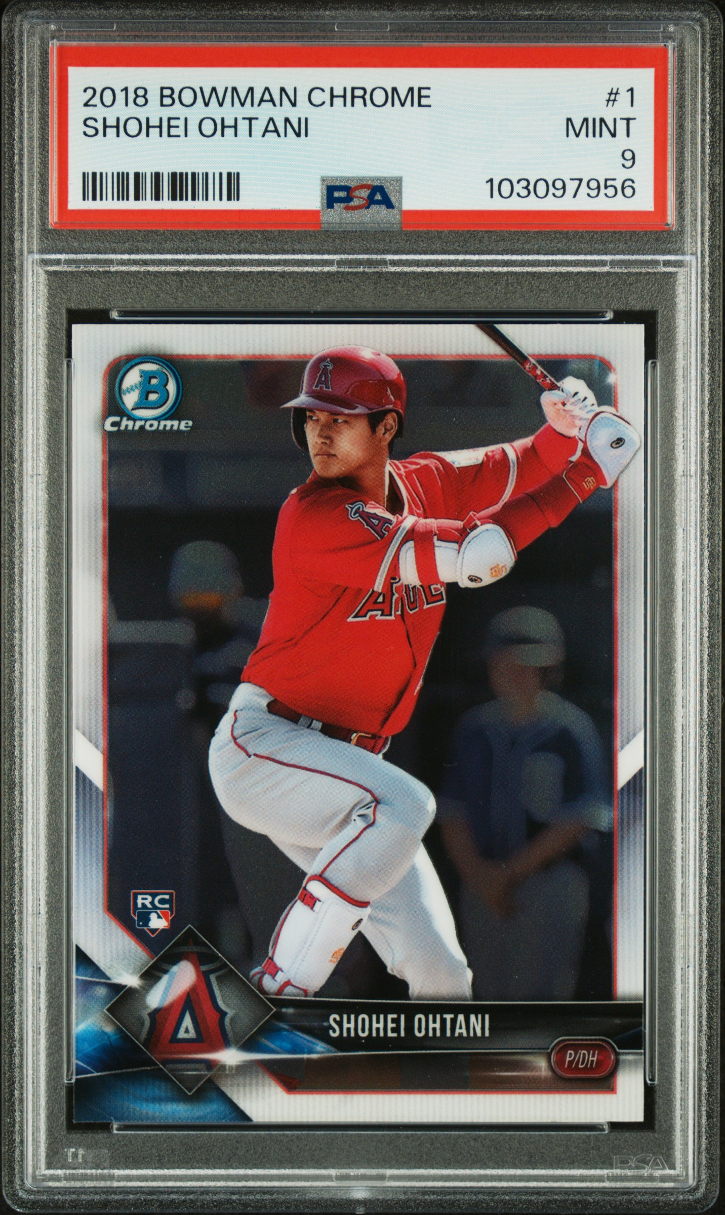 2018 Bowman Chrome Shohei Ohtani #1 Mint 9 front