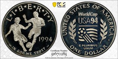 1994-S $1 World Cup PR68DCAM