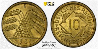 1936-E 10 Rcpfg J-317 MS64