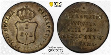 1834 (Real) Fonrobert-7740 Herrera-46 Havana Proclamation MS62