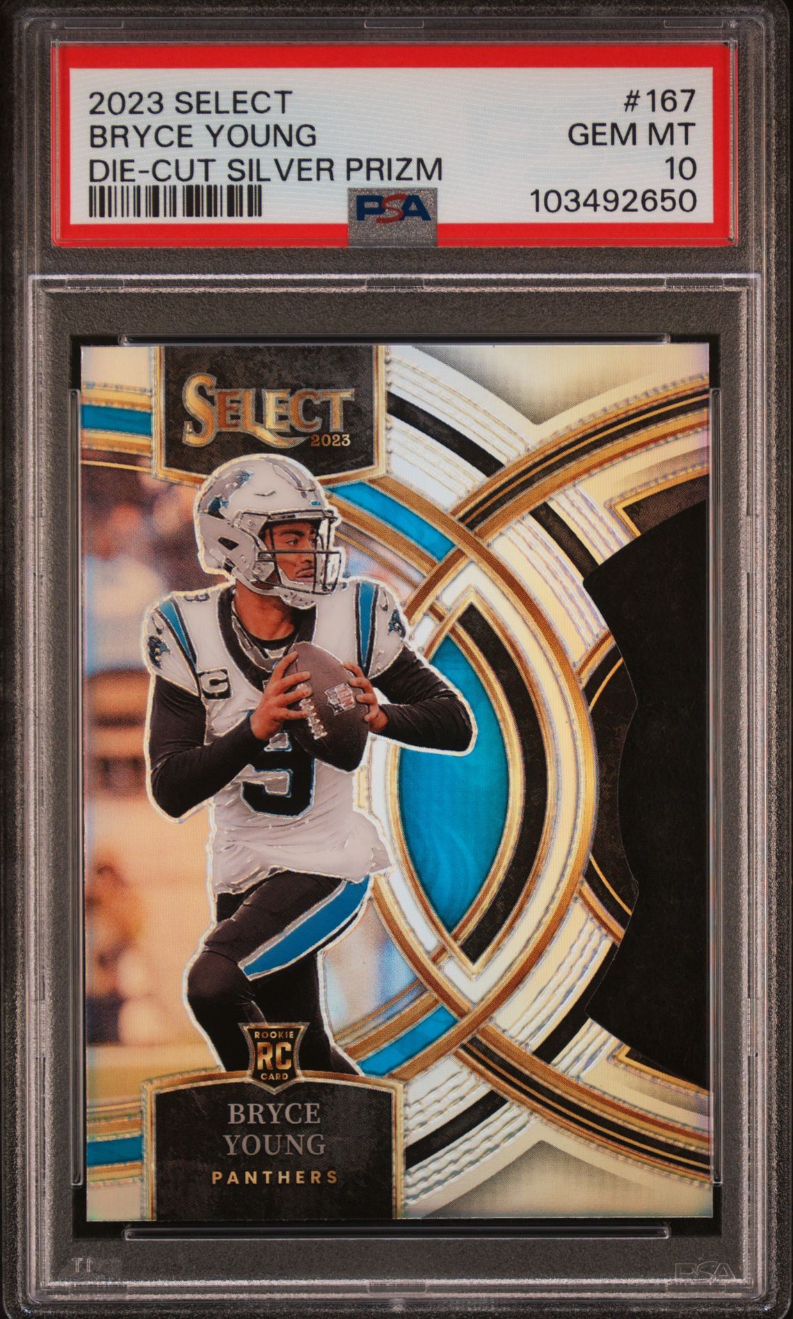 2023 Panini Select Bryce Young #167 (Die-Cut Silver Prizm) Gem Mt 10 front