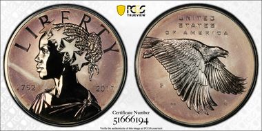 2017-P Medal American Liberty Reverse PR 225th Anniversary U.S. Mint Set First Strike PR68