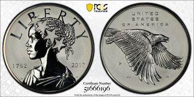 2017-P Medal American Liberty Reverse PR 225th Anniversary U.S. Mint Set First Strike PR69