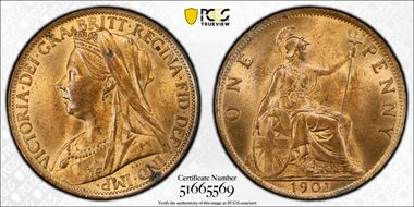 1901 1D S-3961 MS64RB