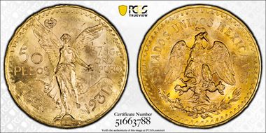 1931/0 50 Peso KM-481 Au MS64
