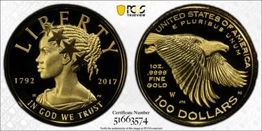 2017-W $100 American Liberty High Relief First Strike PR70DCAM