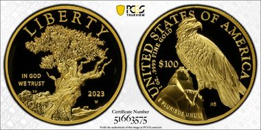 2023-W $100 American Liberty High Relief .9999 Fine First Strike PR70DCAM