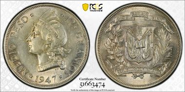 1947 1/2 P KM-21 Ag AU55