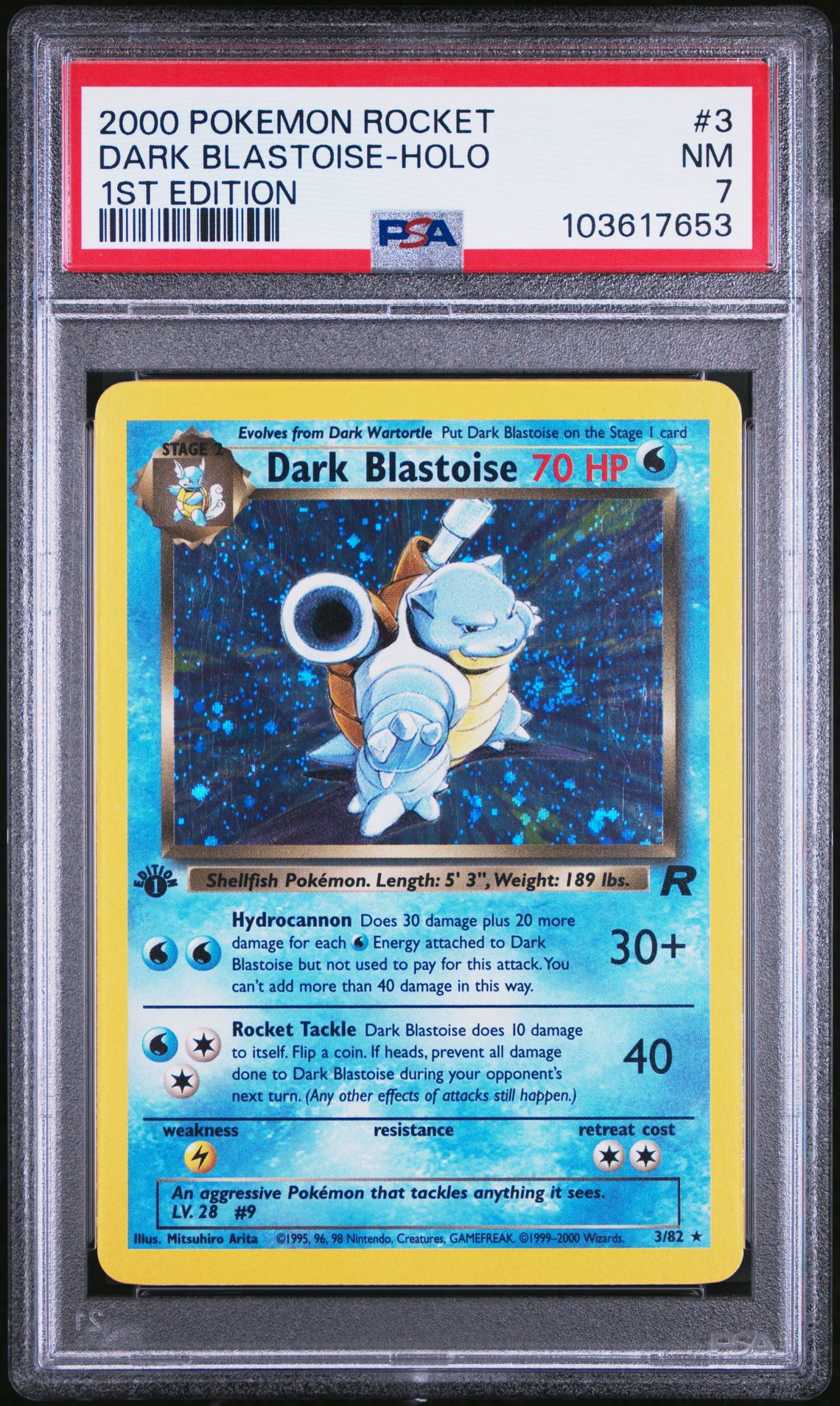 2000 Pokemon Rocket Dark Blastoise-Holo #3 (1St Edition) Nm 7 front