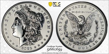 2023-S $1 Morgan Dollar Rev PR  Two-Coin Reverse Proof Set First Strike PR69