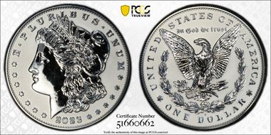 2023-S $1 Morgan Dollar Rev PR  Two-Coin Reverse Proof Set First Strike PR68