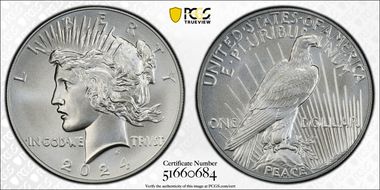 2024 $1 Peace Dollar First Strike MS70