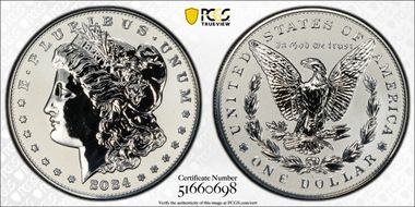 2024-S $1 Morgan Dollar Rev PR Two-Coin Reverse Proof Set First Strike PR68