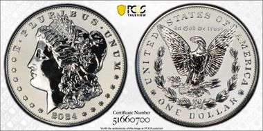 2024-S $1 Morgan Dollar Rev PR Two-Coin Reverse Proof Set First Strike PR69