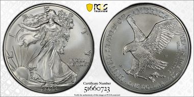 2023-W $1 Burnished Silver Eagle First Strike SP70