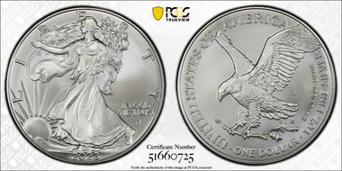 2023-W $1 Burnished Silver Eagle First Strike SP70