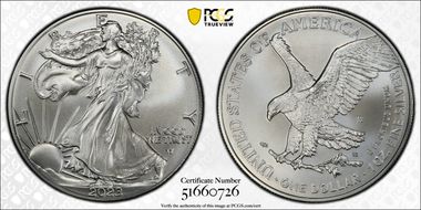 2023-W $1 Burnished Silver Eagle First Strike SP70