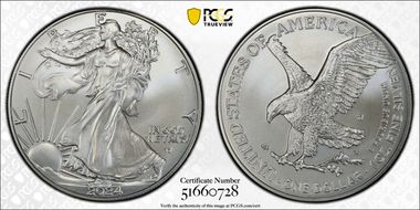 2024-W $1 Burnished Silver Eagle First Strike SP69