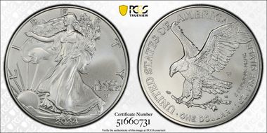 2024-W $1 Burnished Silver Eagle First Strike SP70