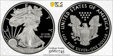 2017-W $1 Silver Eagle First Strike PR69DCAM