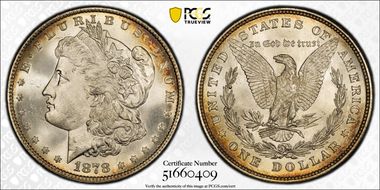 1878 8TF $1 MS66+
