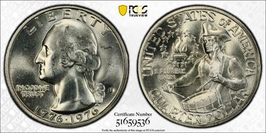 1976-S 25C Silver MS64