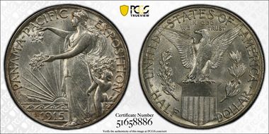 1915-S 50C Panama-Pacific MS64