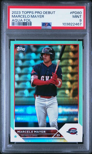 2023 Topps Pro Debut Marcelo Mayer #Pd80 (Aqua Foil) Mint 9 front