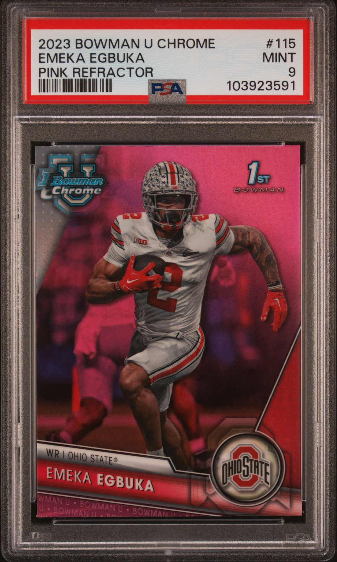 2023 Bowman Bowman University Chrome #115 Emeka Egbuka front