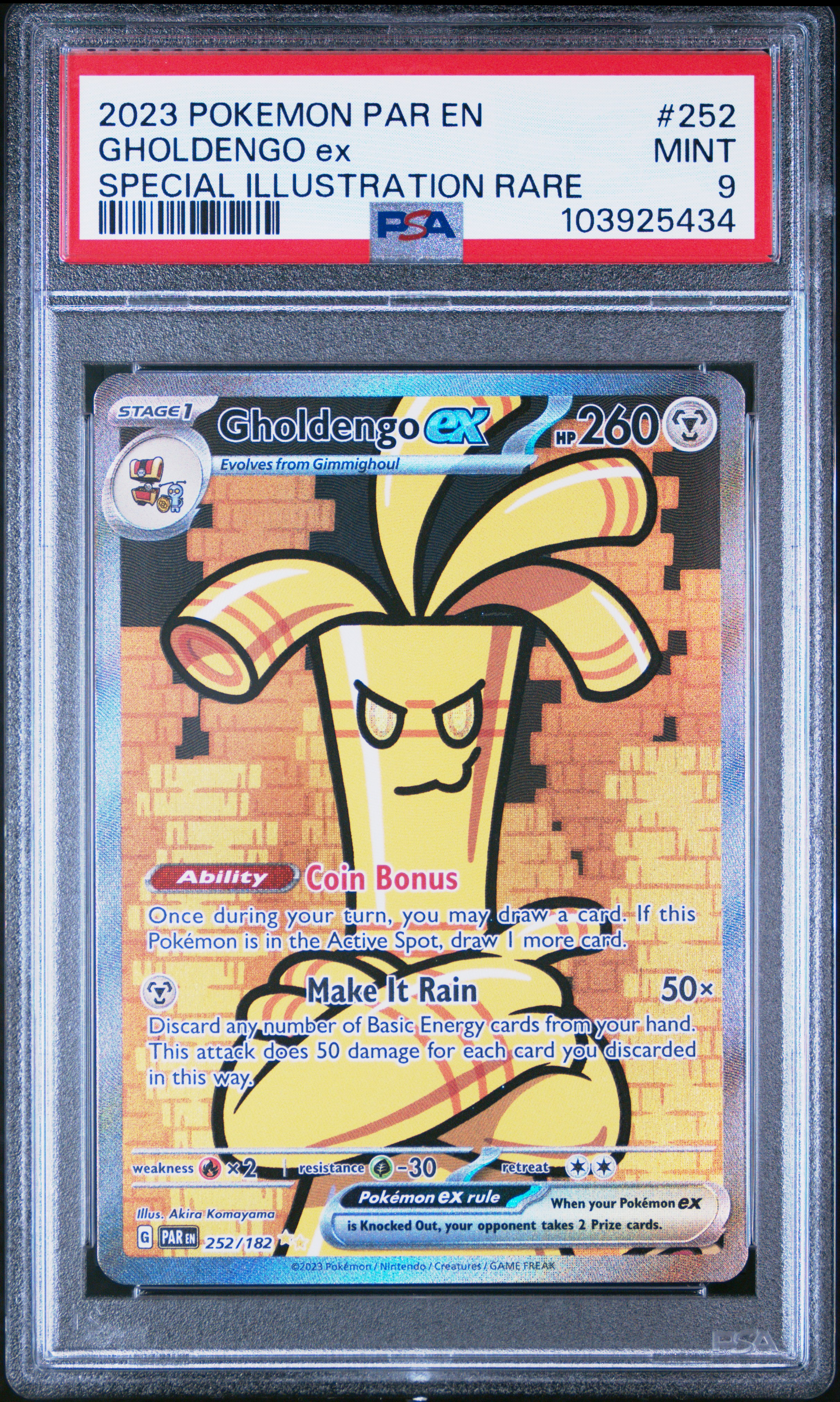 2023 #252 Gholdengo EX PSA 9 Par EN-Paradox Rift