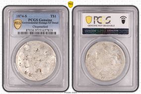 1874-S T$1 Chopmarked N1