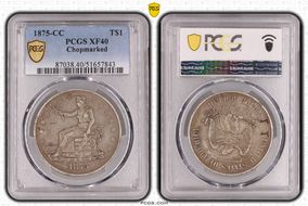 1875-CC T$1 Chopmarked XF40