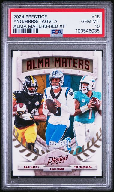 2024 Panini Prestige Alma Maters Yng/Hrrs/Tagvla #18 (Alma Maters-Red Xp) Gem Mt 10 front