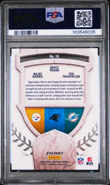 2024 Panini Prestige Alma Maters Yng/Hrrs/Tagvla #18 (Alma Maters-Red Xp) Gem Mt 10 back