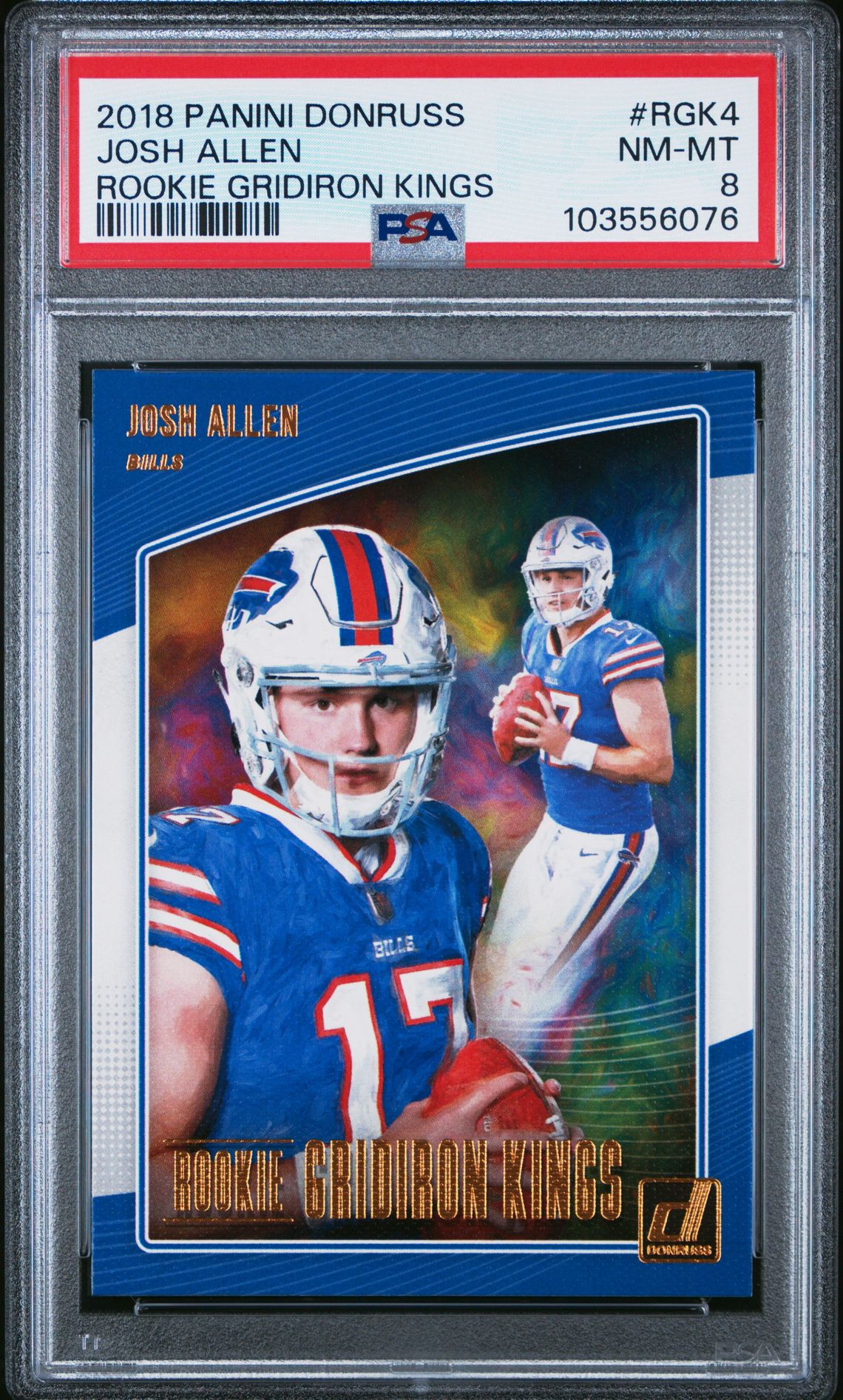 2018 Panini Donruss Rookie Gridiron Kings Josh Allen #Rgk4 (Rookie Gridiron Kings) Nm-Mt 8 front